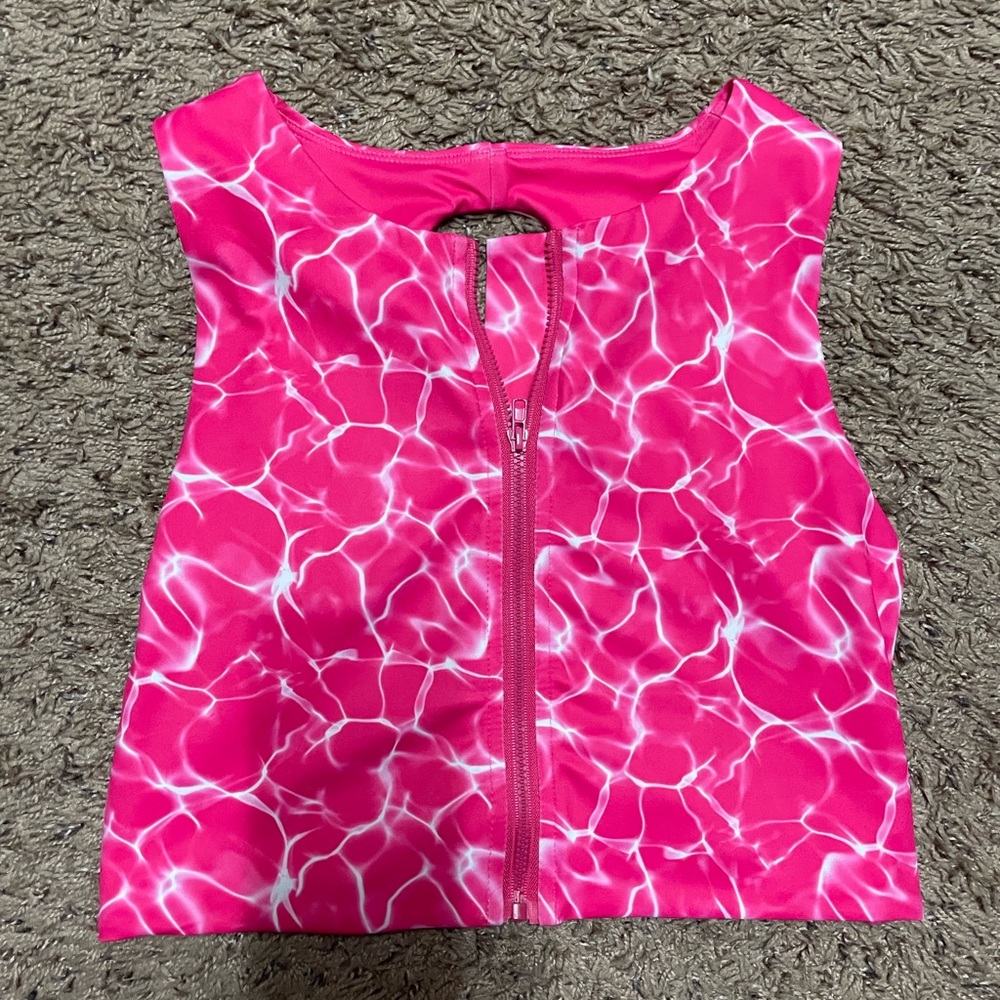 BUFFBUNNY Pink reflection sports bra top- size M